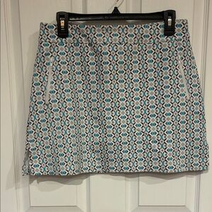 Ruby Rd. Blue and Gray Mini Skirt